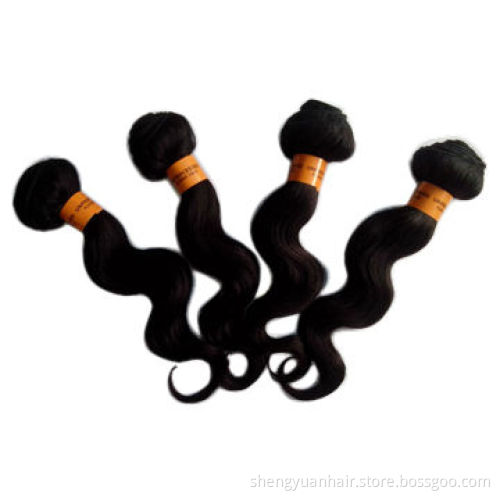 Unprocessed 5a natural black body wave virgin Brazilian Remy hair weave